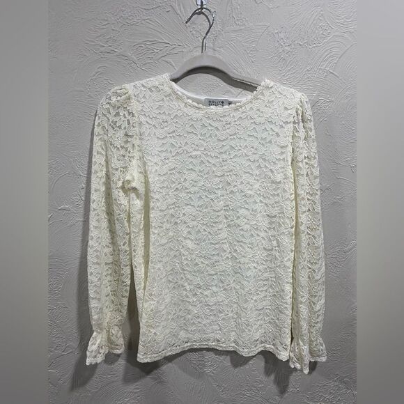 Molly bracken long sleeve lined lace top size medium - Picture 1 of 5